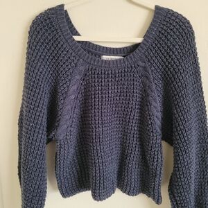 Cotton Emporium Deep Blue Cable Knit Sweater